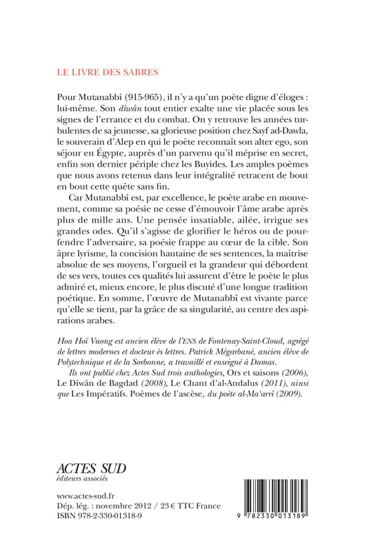 Le Livre des sabres : Choix de poèmesb