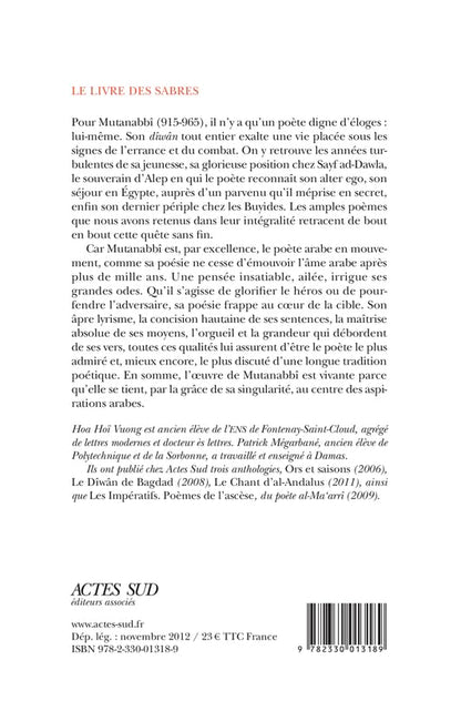 Le Livre des sabres : Choix de poèmesb